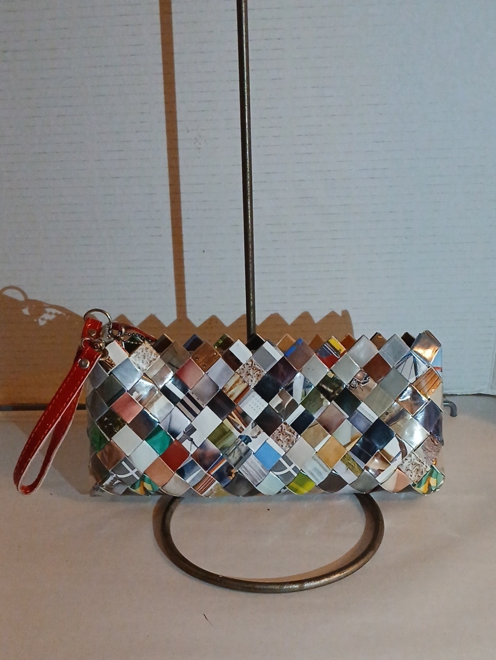 Nahu Ollin Woven Metallic Multi-Color Wristlet Clutch